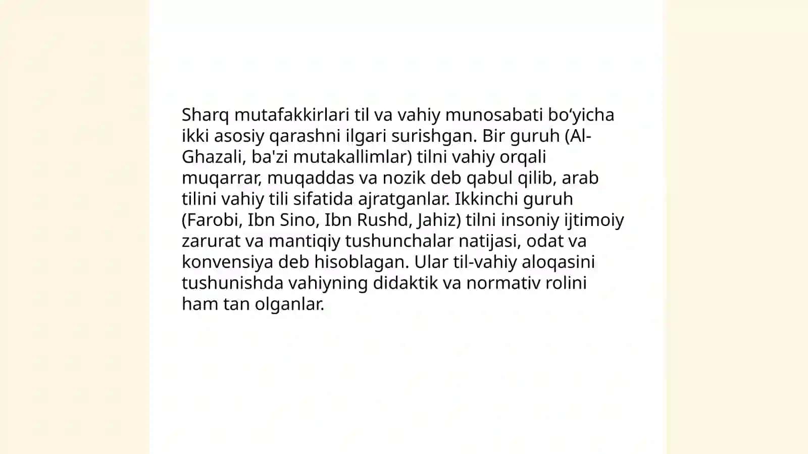 Sharq mutafakkirlarining til shakllanishiga oid qarashlari 4