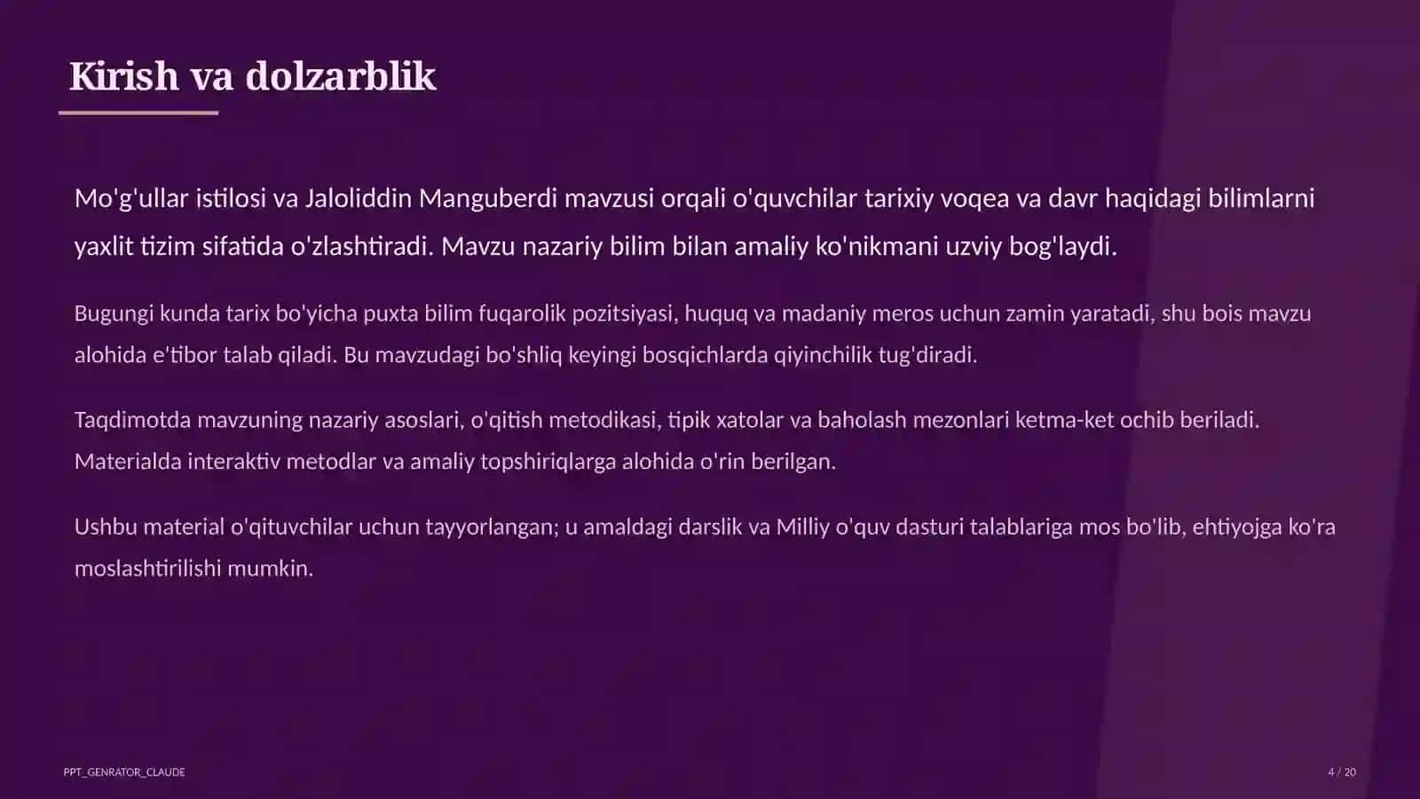 Mo'g'ullar istilosi va Jaloliddin Manguberdi (7-sinf) 4