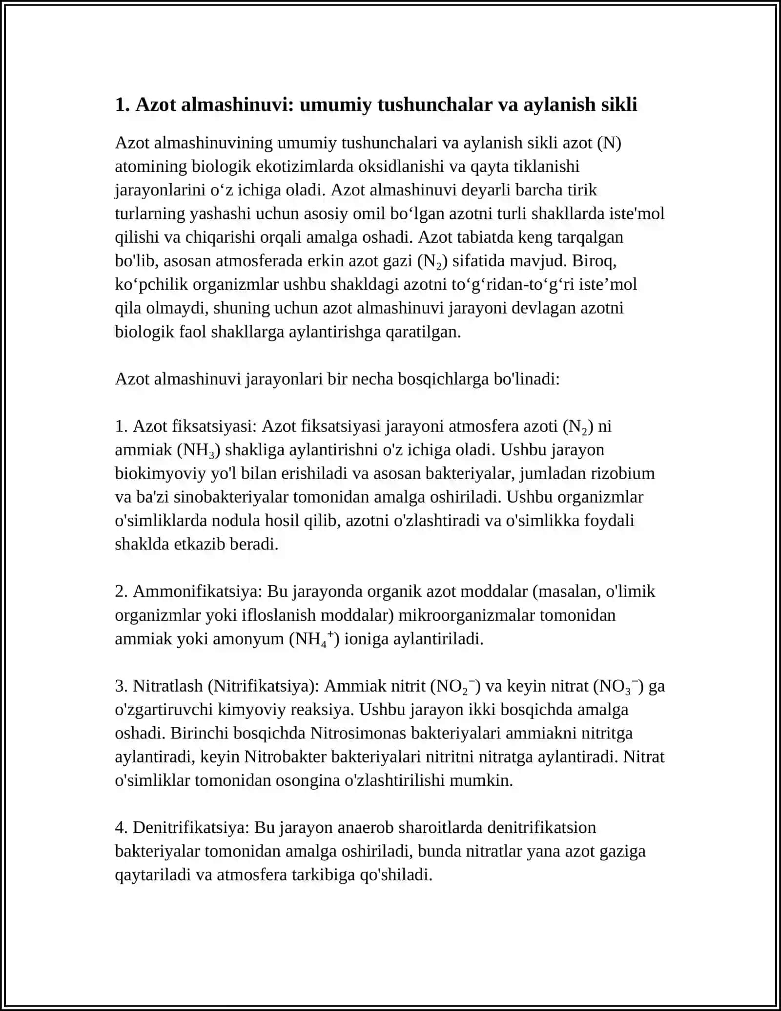 AZOT ALMASHUNIVI FETTAKSIYA AMMONIY FEKATSIA NETRI FEKATSIYA 4