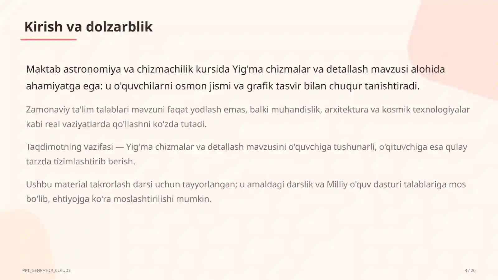 Yig'ma chizmalar va detallash (9-sinf) 4
