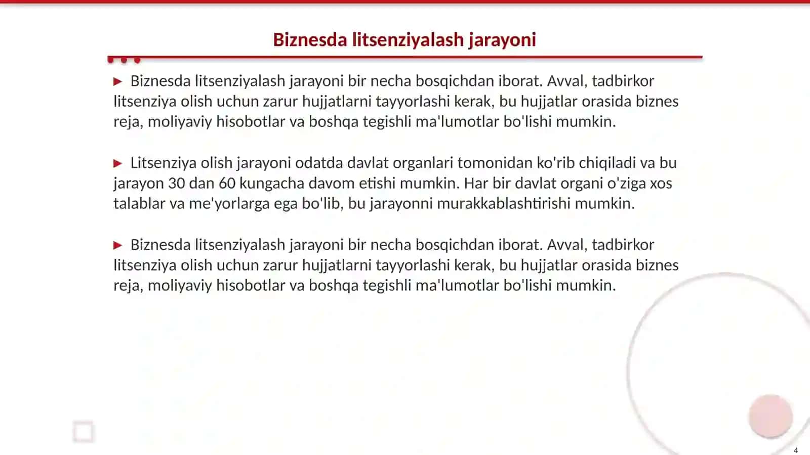 Biznesda litsenziyalash va ruxsat berish tizimi 4
