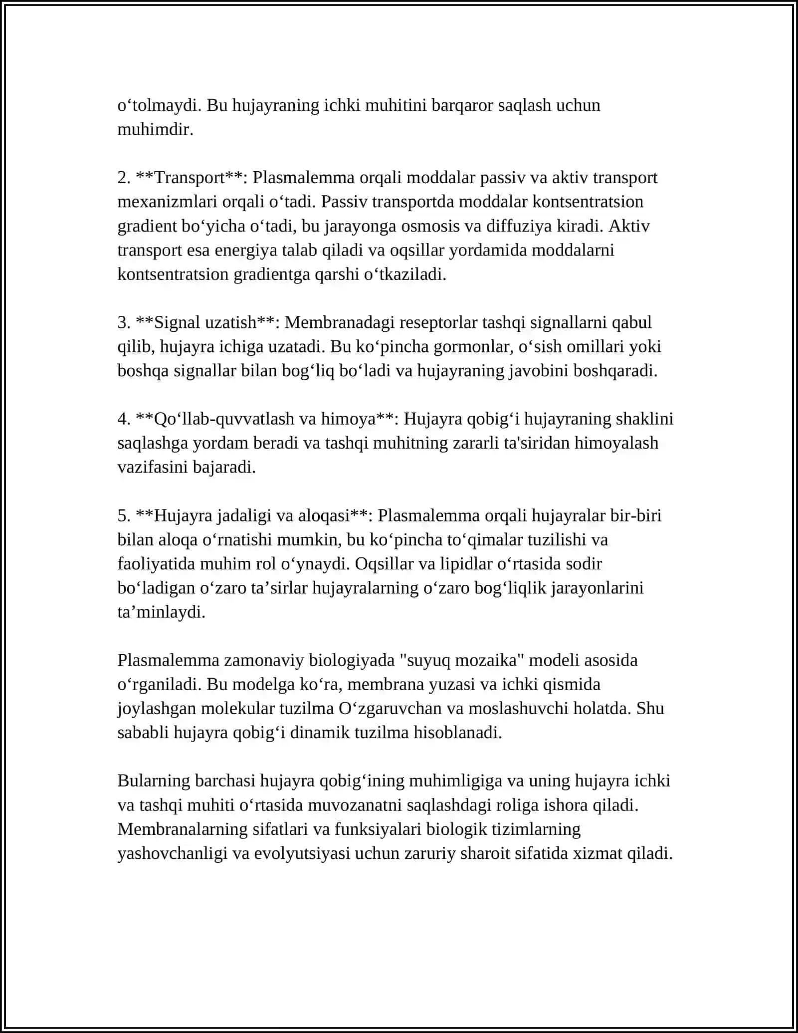 HUJAYRA TUZILISHI.HUJAYRA NAZARIYASI. HAYVON VA ODAM XROMOSOMALARNING MORFOFUNSIANAL XARAKTERISTIKASI 4