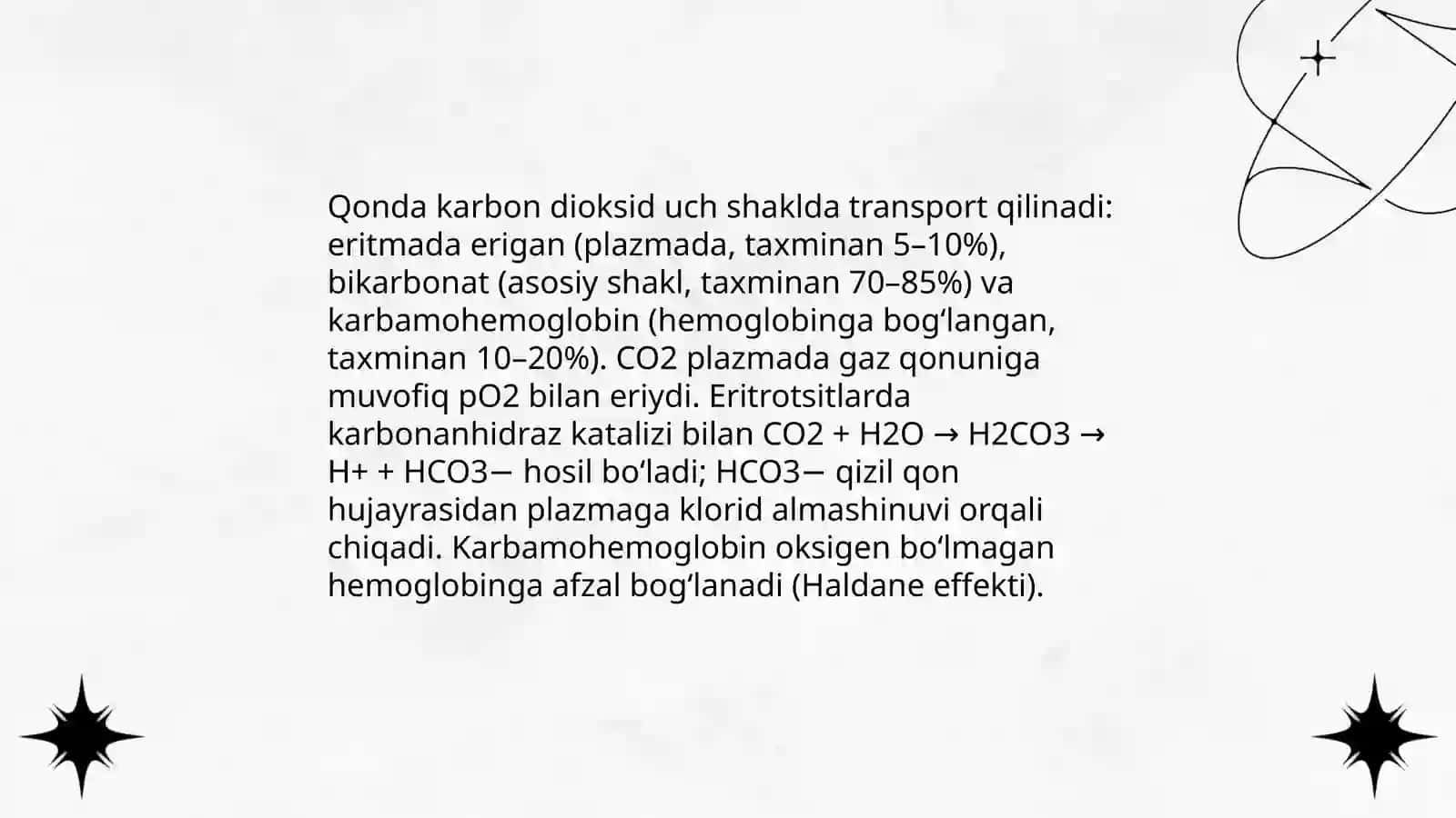 Oksigenning qonga erkin eritilgan va gemoglobinga bog‘langan shakllari 4
