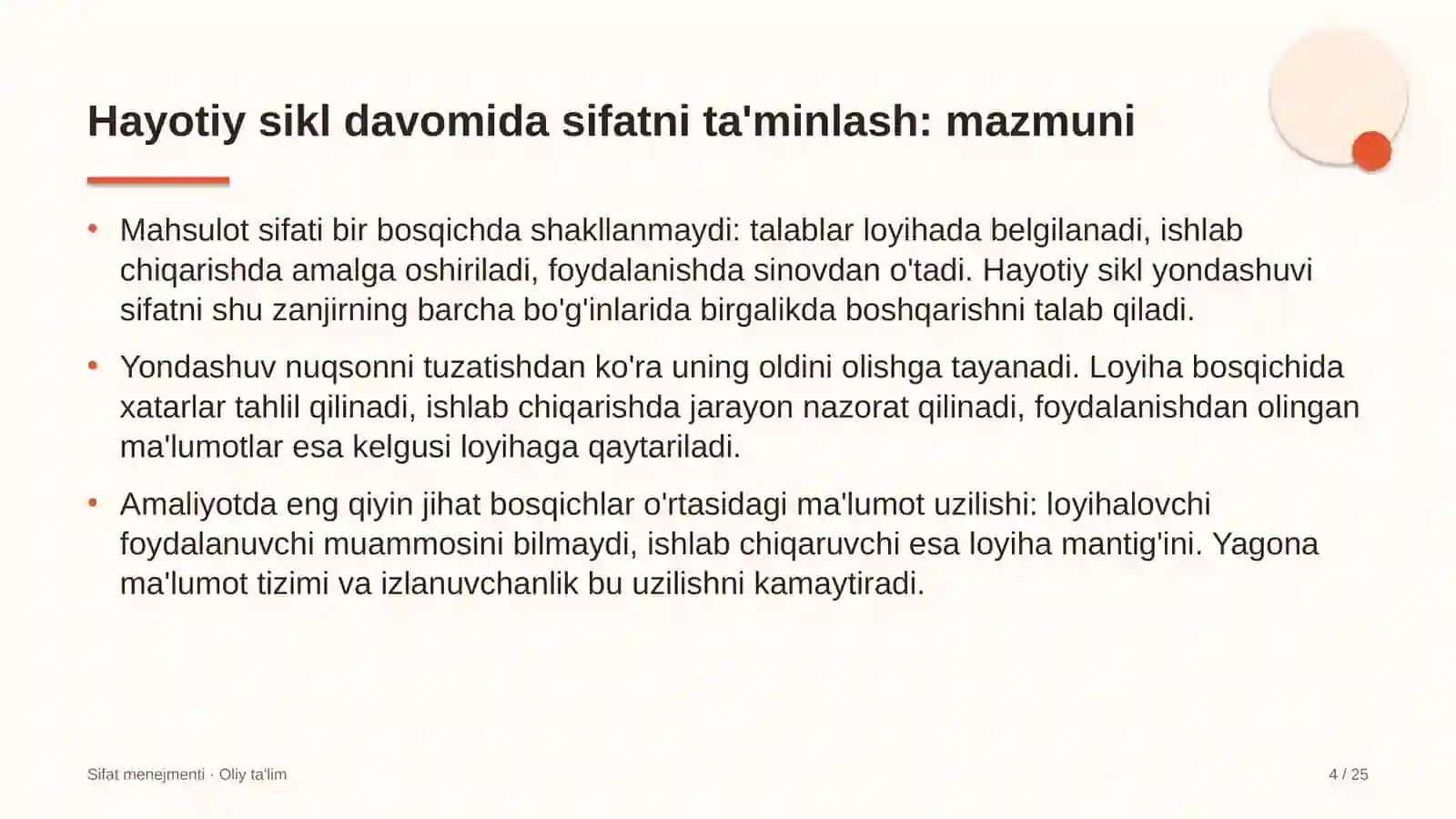 Avtomaktablarda mahsulot hayotiy sikli davomida sifatni ta'minlash 4