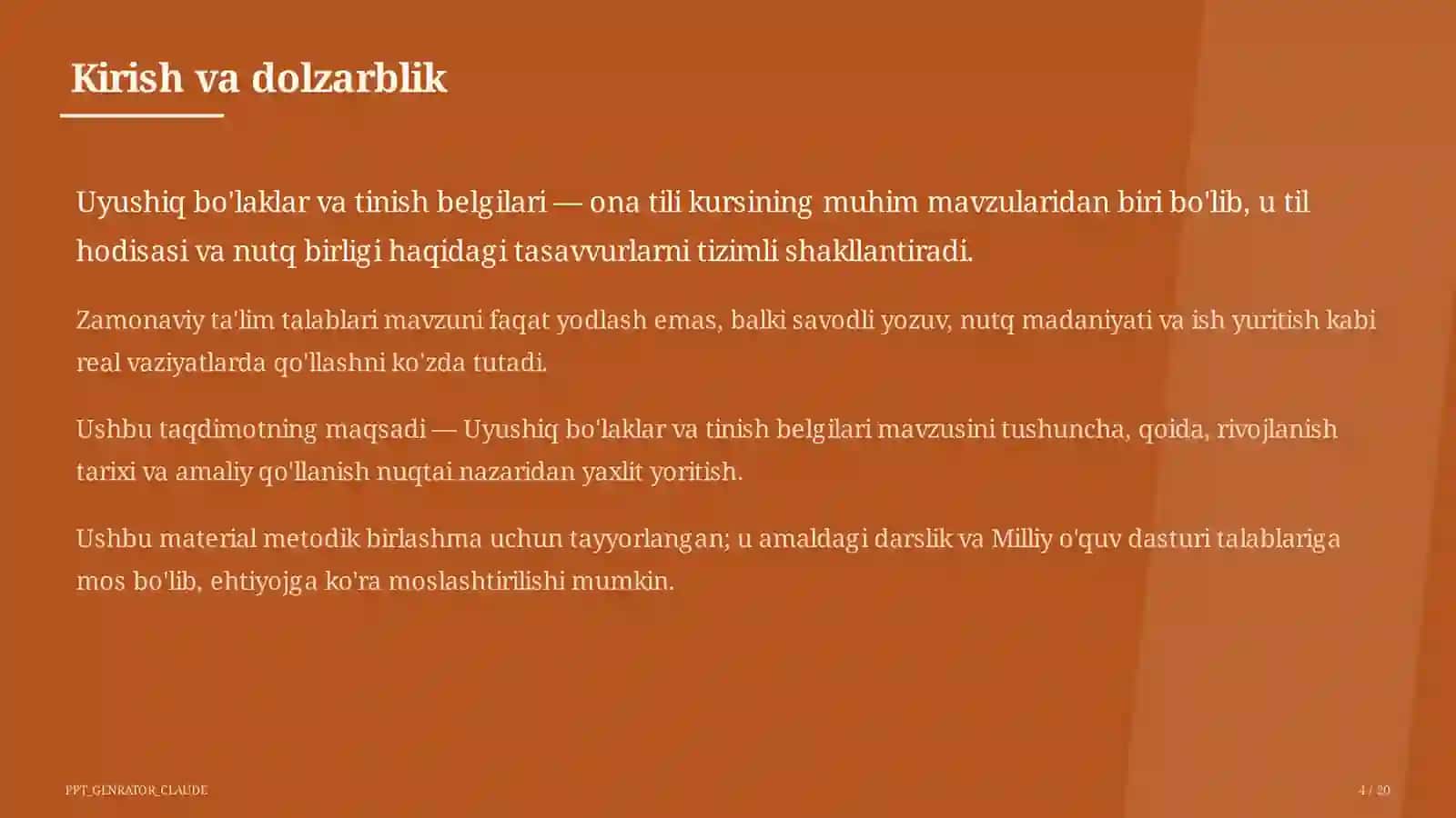 Uyushiq bo'laklar va tinish belgilari (8-sinf) 4