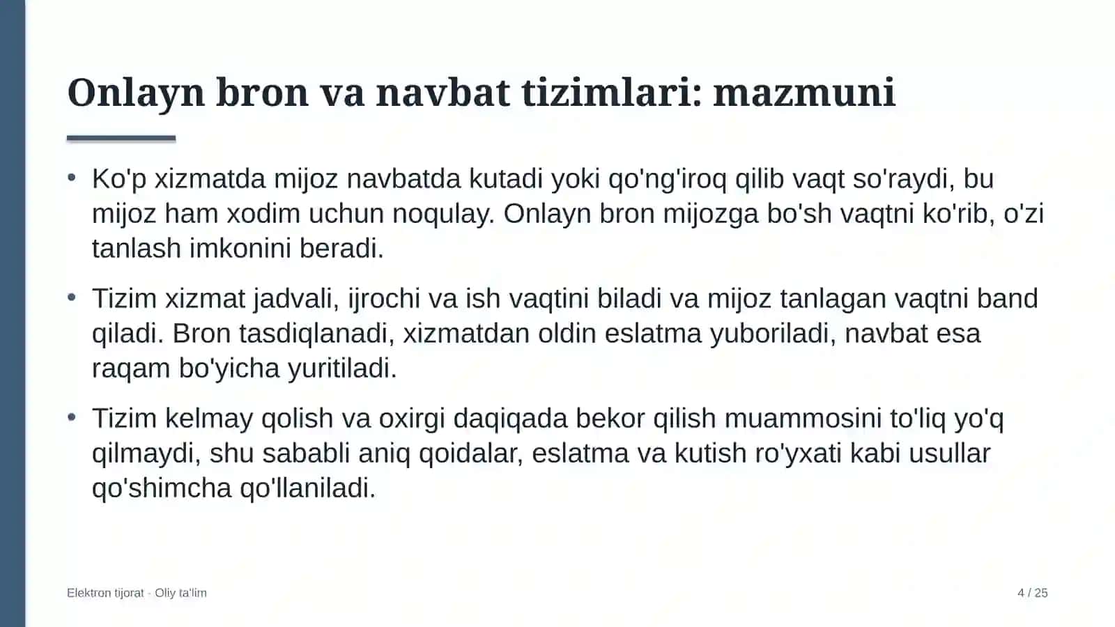 Konservatoriyalarda onlayn bron qilish va navbat tizimlari 4