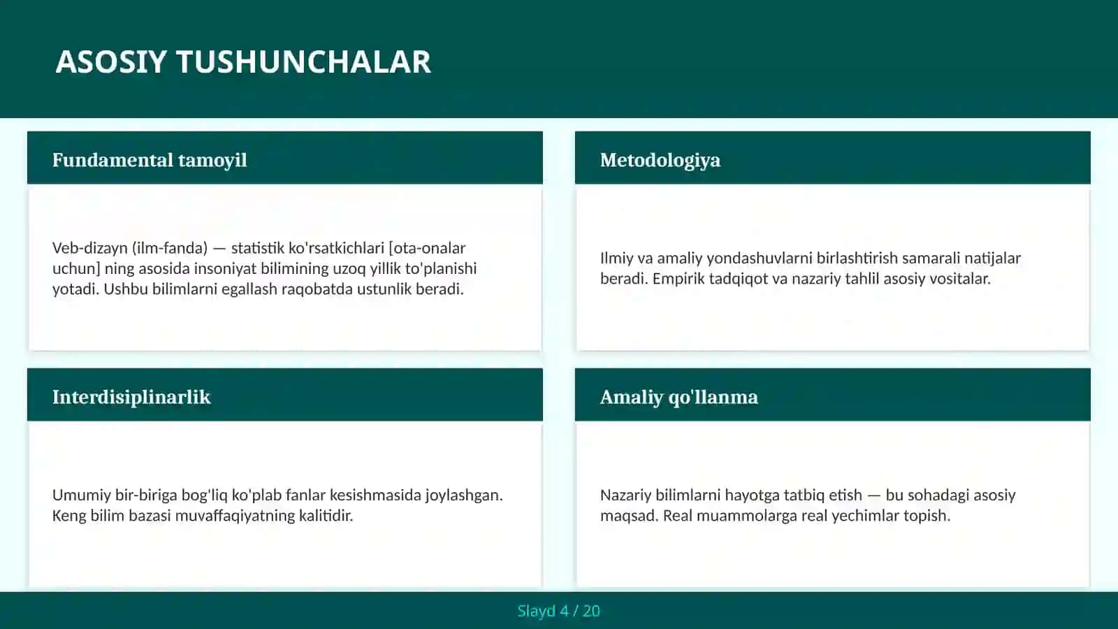 VEB-DIZAYN (ILM-FANDA) — STATISTIK KO'RSATKICHLARI [OTA-ONALAR UCHUN] 4