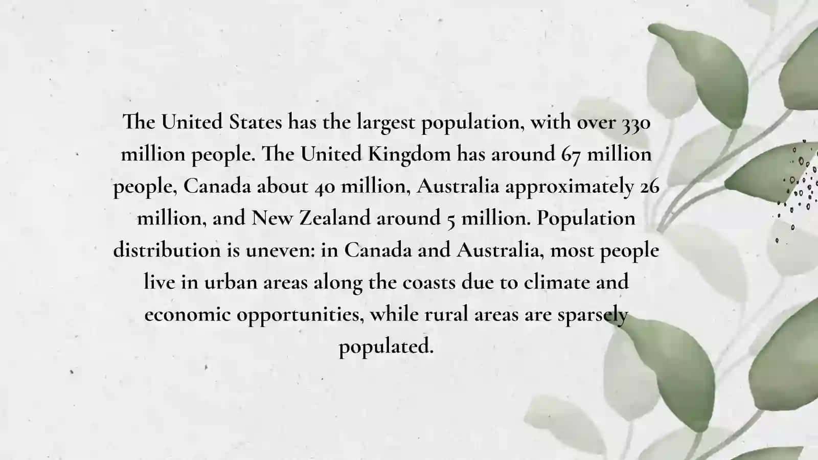 Population of Great Britain, the USA, Canada, Australia, and New Zealand: Size, Trends, Dialects and National Characteristics 4