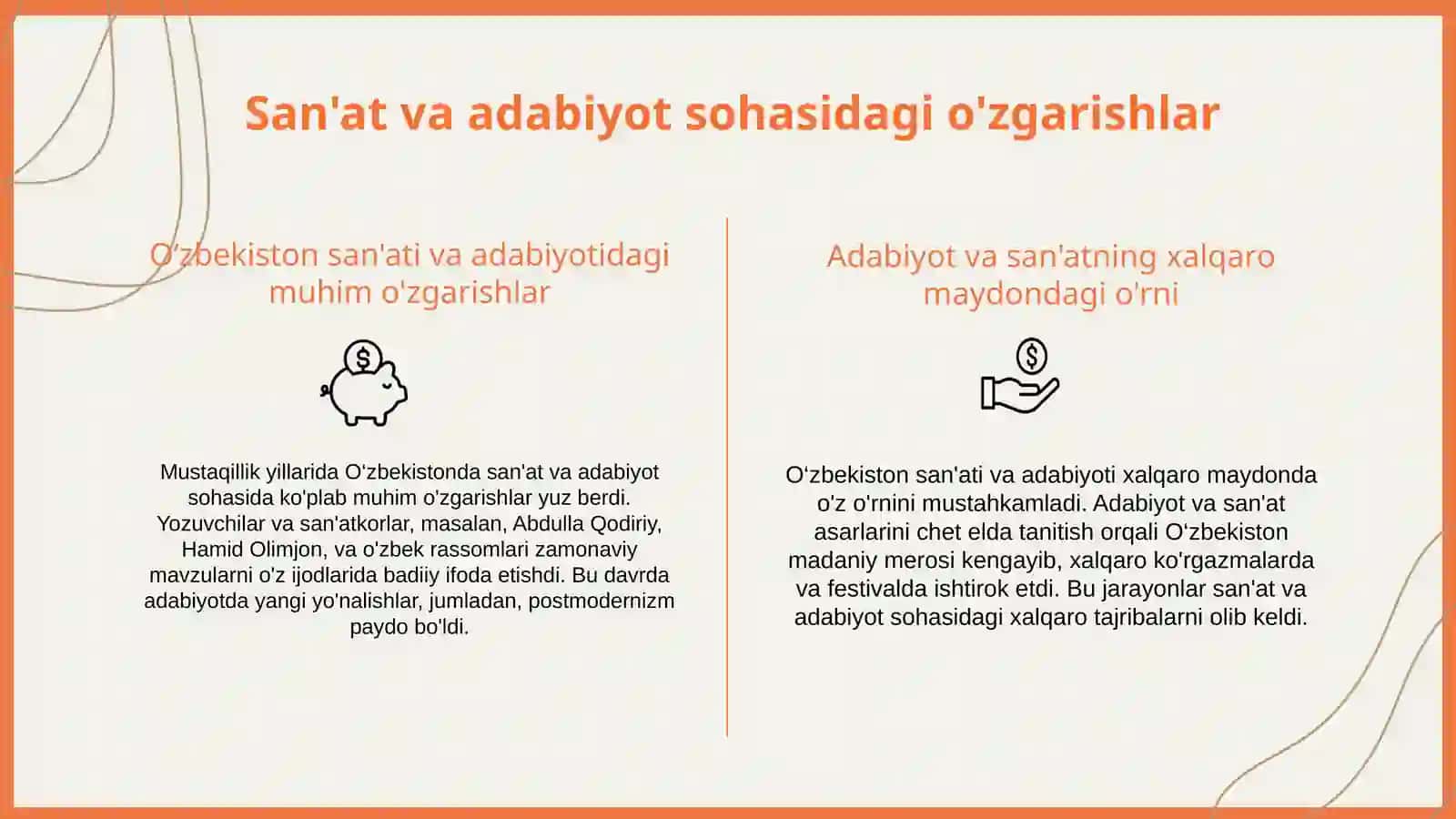 Mustaqillik yillarida O‘zbekistonning ma'naviy va madaniy taraqqiyoti 4