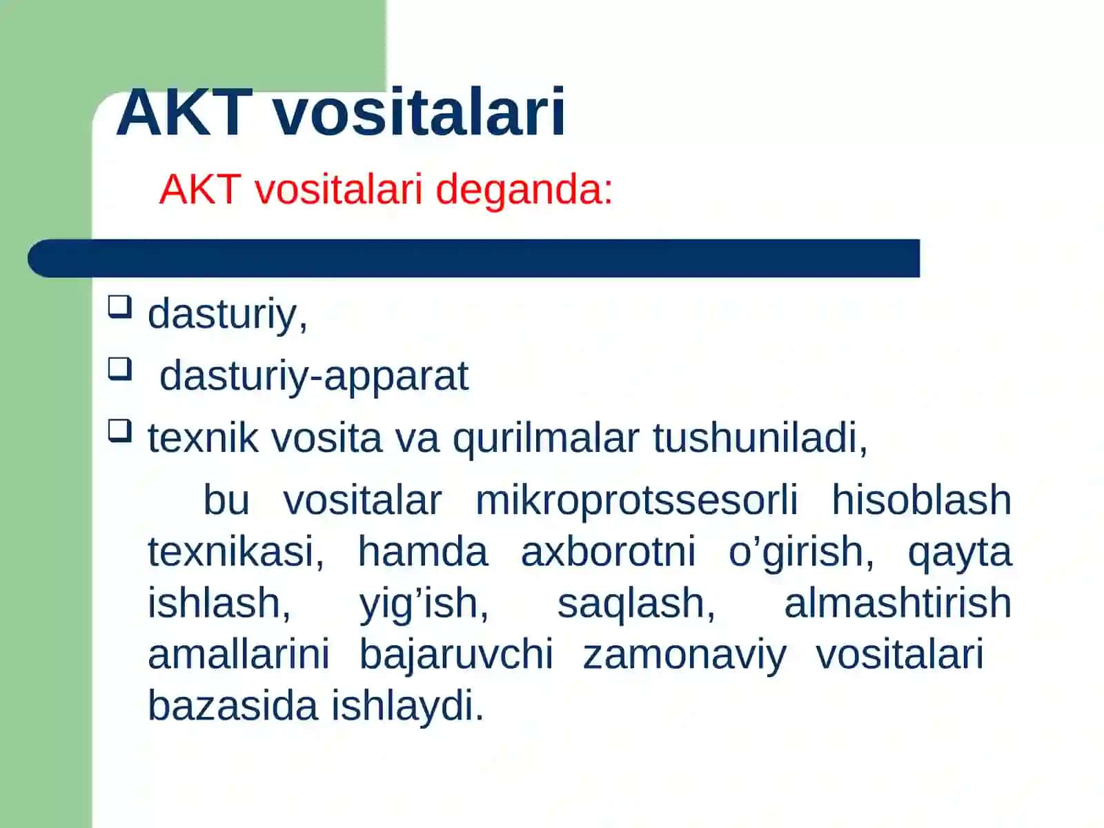 Texnik tizimlarda axborot texnologiyalari faniga kirish 4