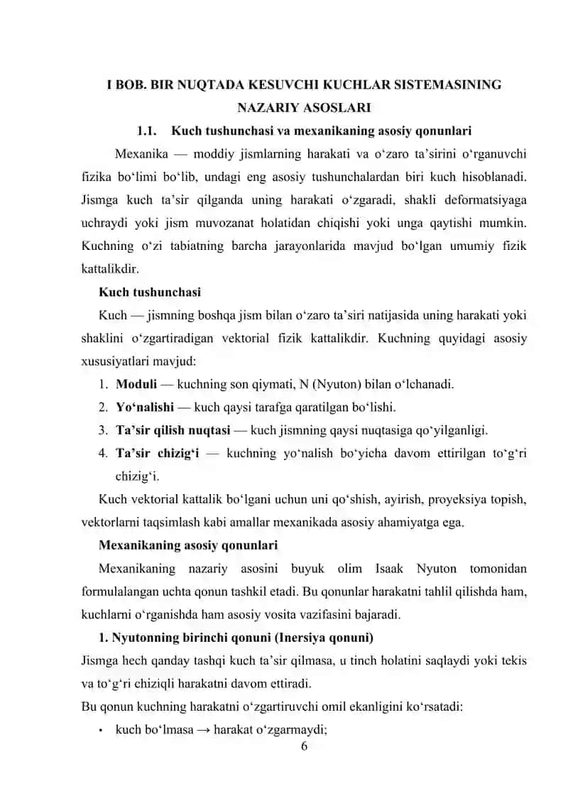 Bir nuqtada kesuvchi kuchlar sistemasi 4