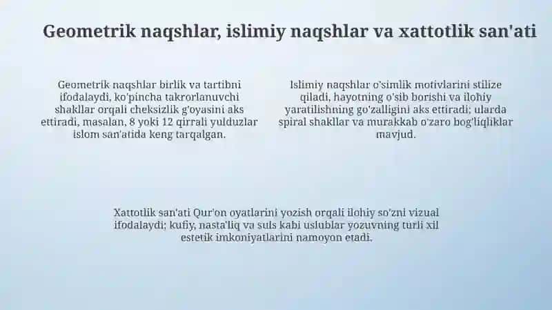 Islom va tasviriy sanat mavzu 4