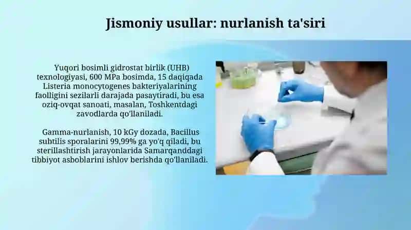 Bakteriyalarni faoliyatini jadallashtirish usullarining fizikaviy kimyoviy biologik usullari 4