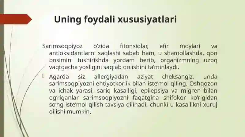 Sarimsoqpiyoz o'simligi 4
