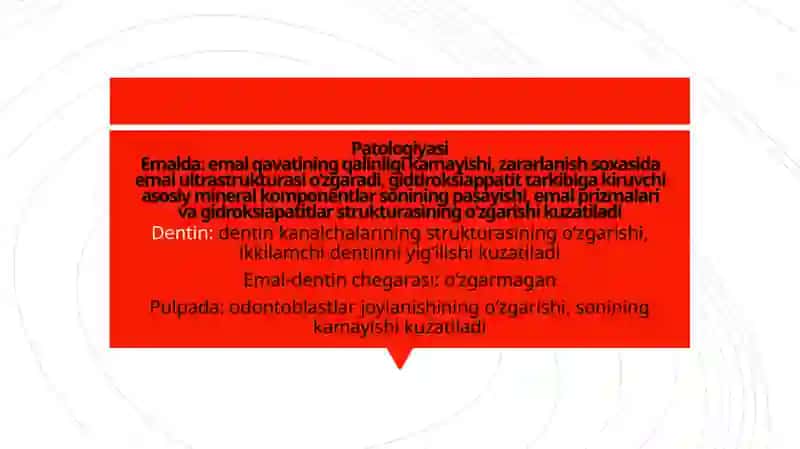 Tishlarni nokarioz kasalliklari: Emal gipoplaziyasi 4