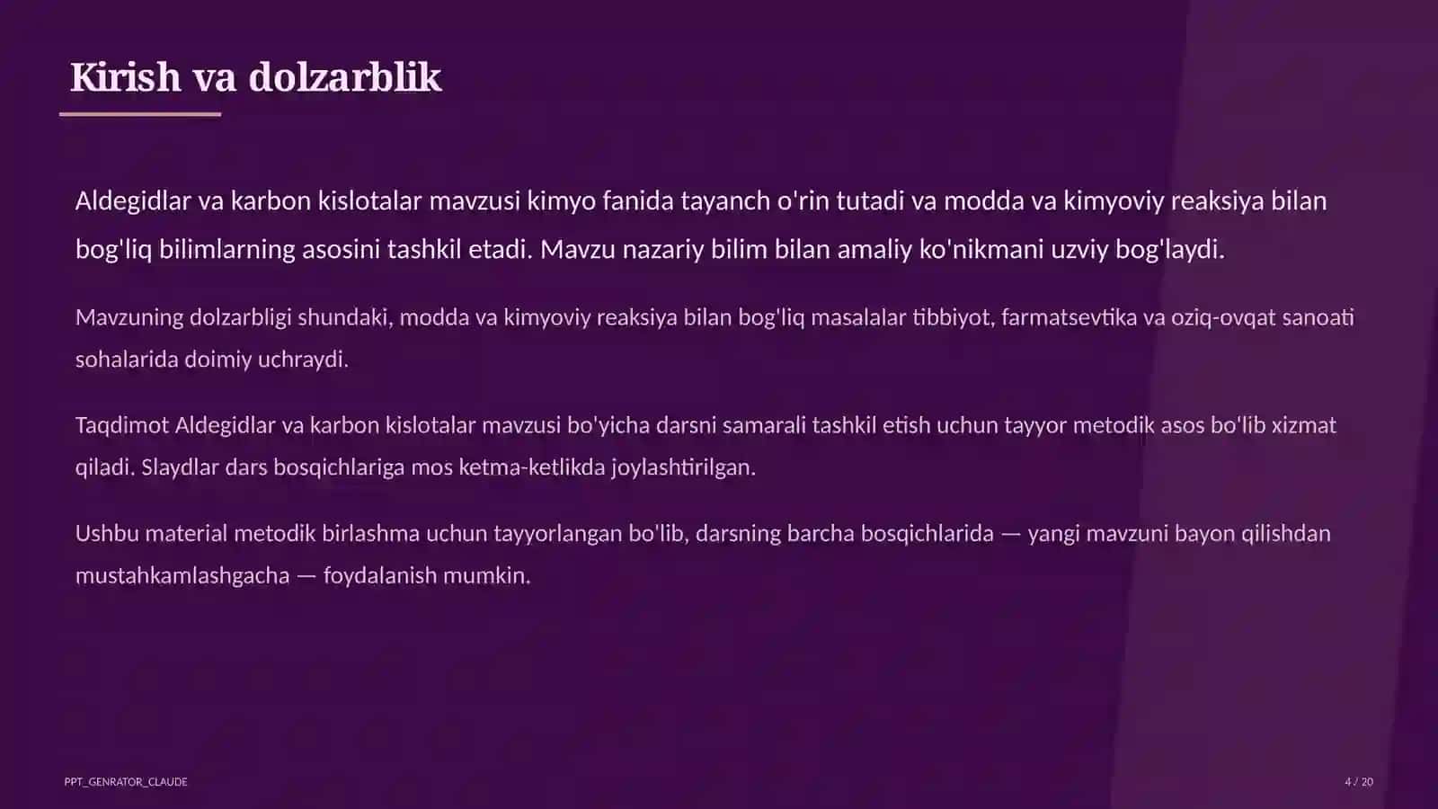 Aldegidlar va karbon kislotalar (10-sinf) 4