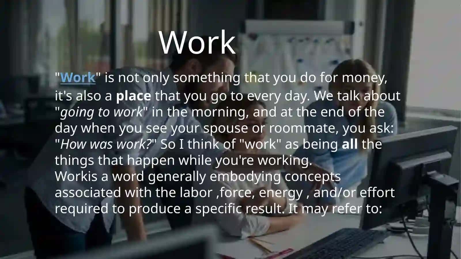Work and Business 4
