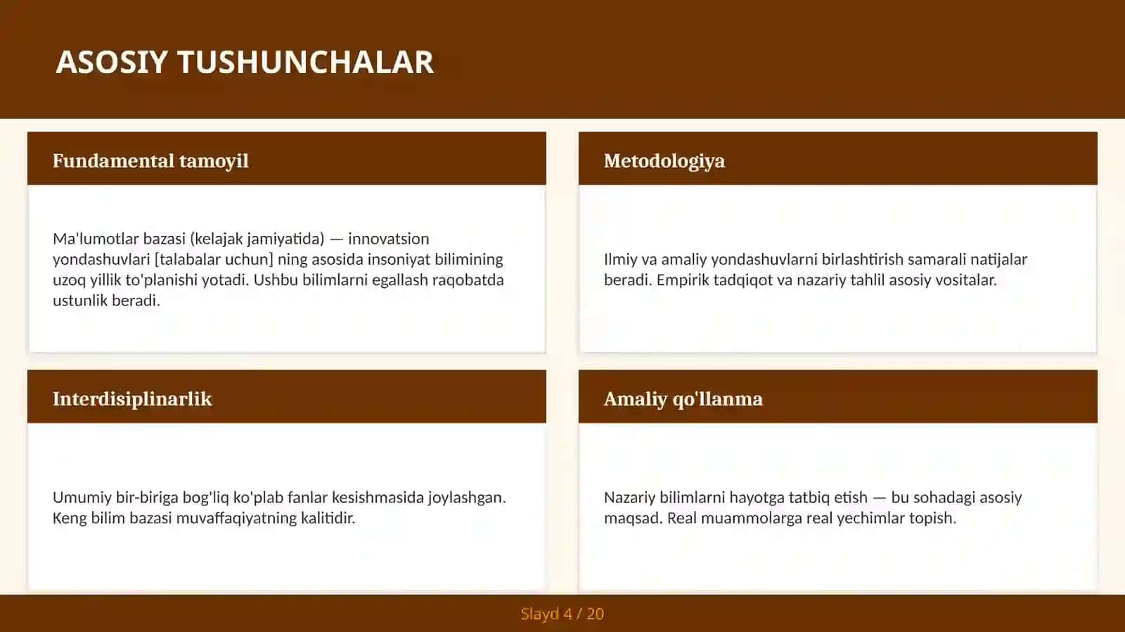Ma'lumotlar bazasi (kelajak jamiyatida) — innovatsion yondashuvlari [talabalar uchun] 4
