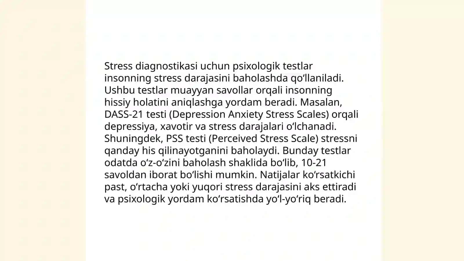 Stresni holati diognostkasi sters psixo kareksiyasi 4