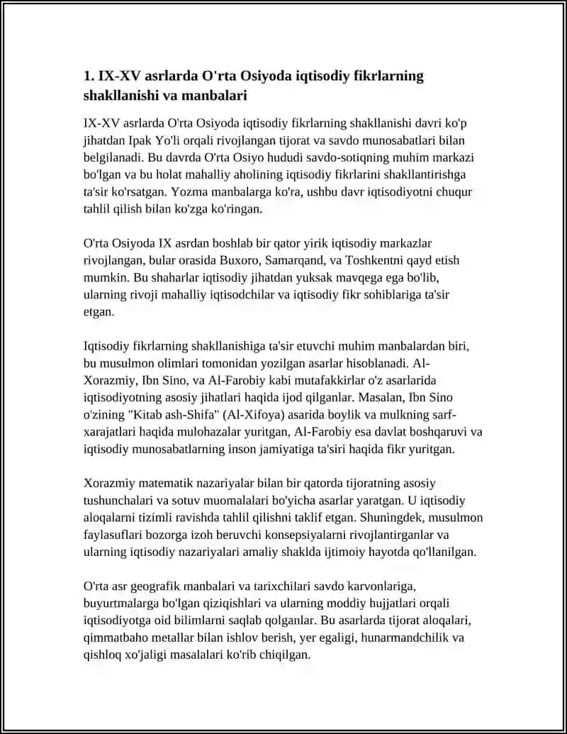 IX-XV ASRLARDA O'RTA OSIYODAGI IQTISODIY FIKRLAR 4