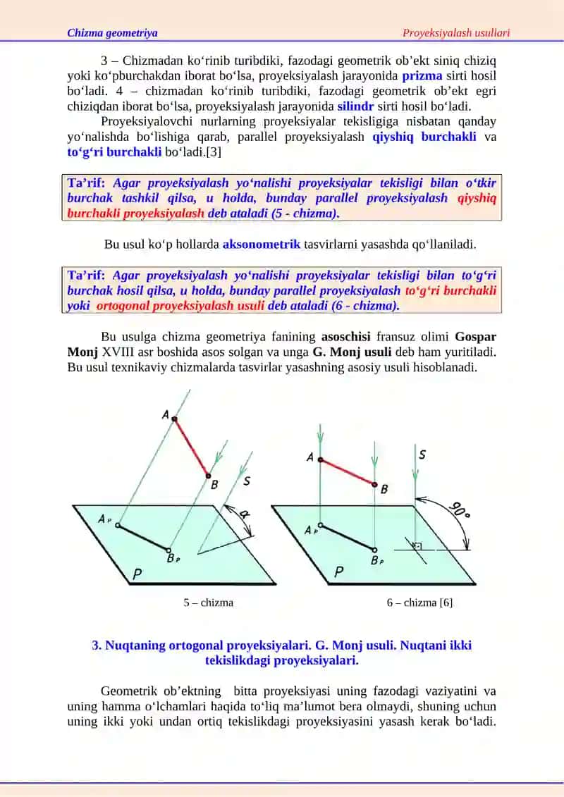 Chizma geometriyaProyeksiyalash usullari 4