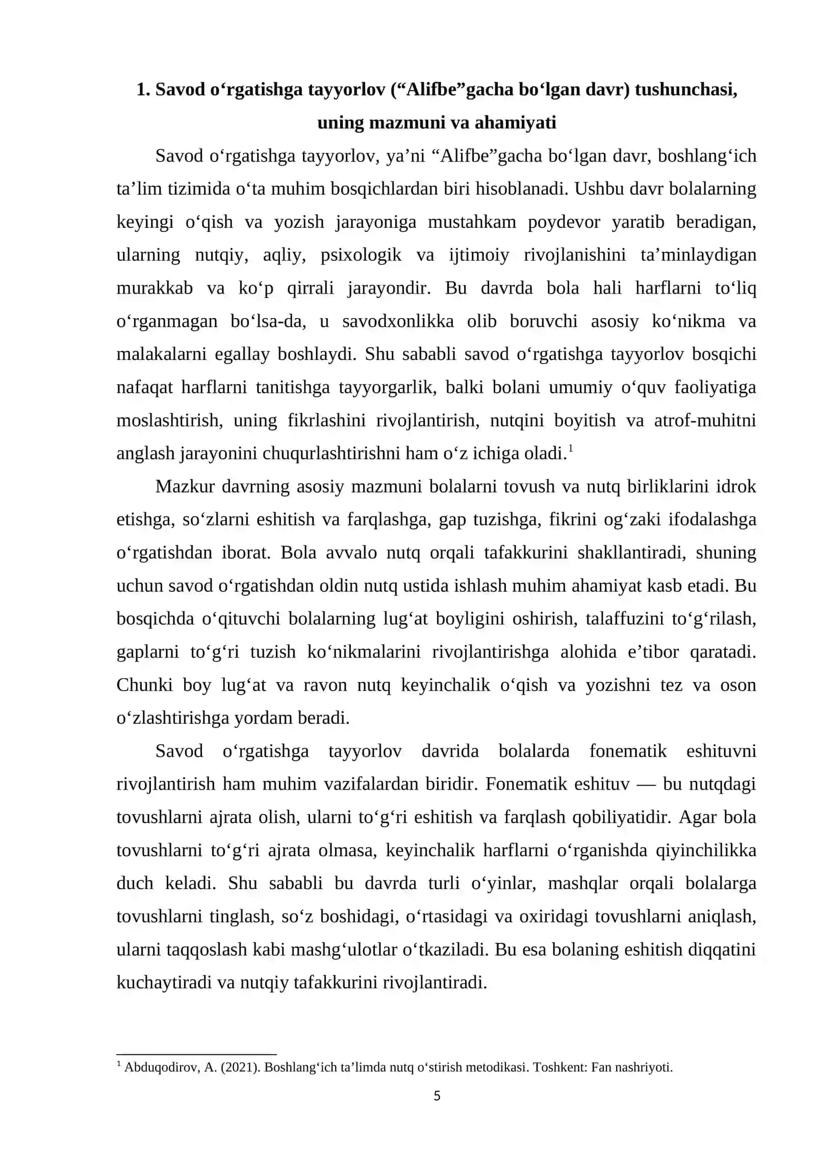 O‘quvchilarni savod o‘rgatishga tayyorlov (“Alifbe” gacha bo‘lgan davr) davrida nutq o‘stirish 4