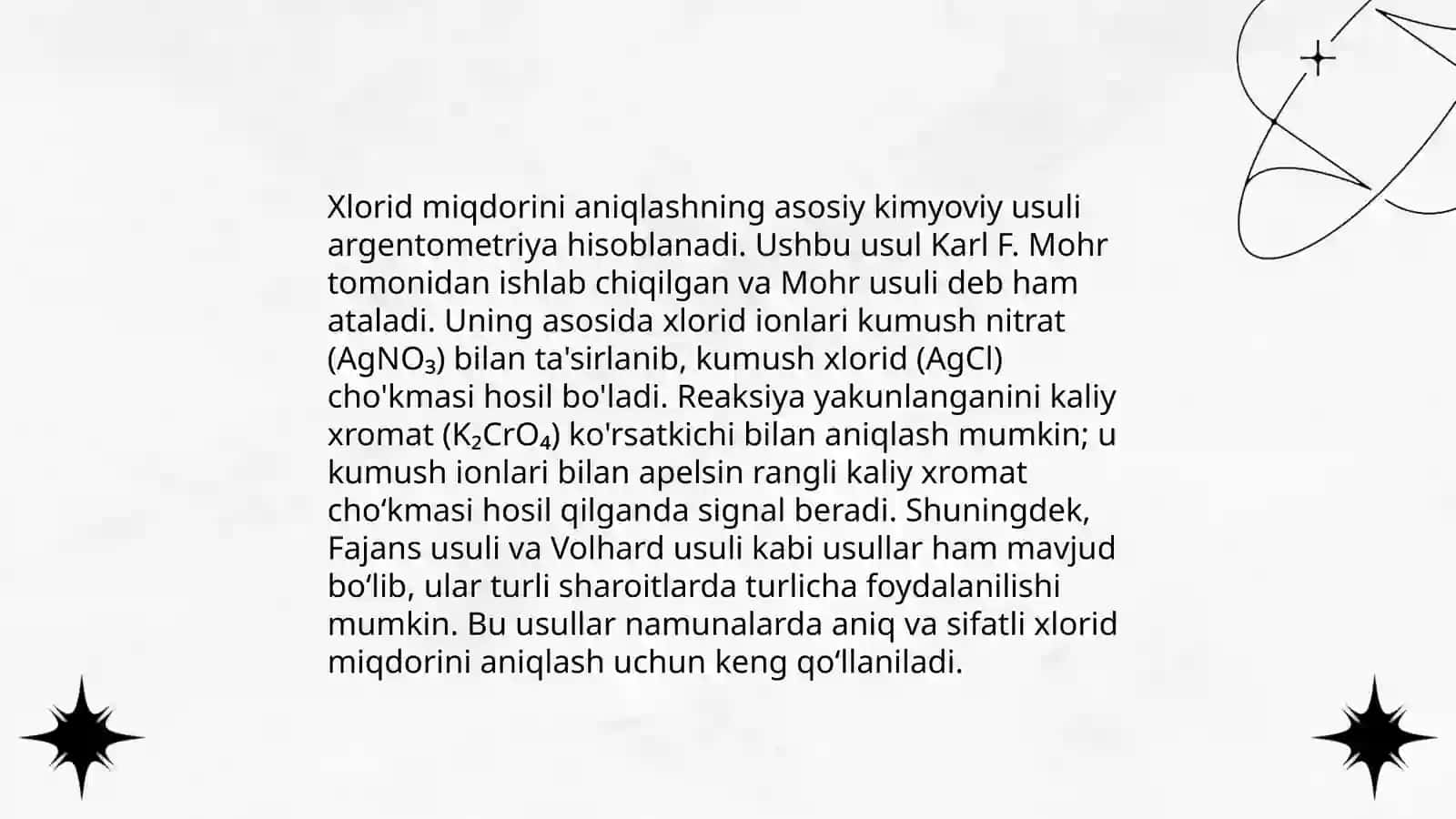Tuproq tarkibida xloridni aniqlash usullari 4