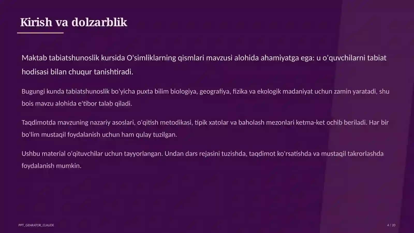 O'simliklarning qismlari (2-sinf) 4