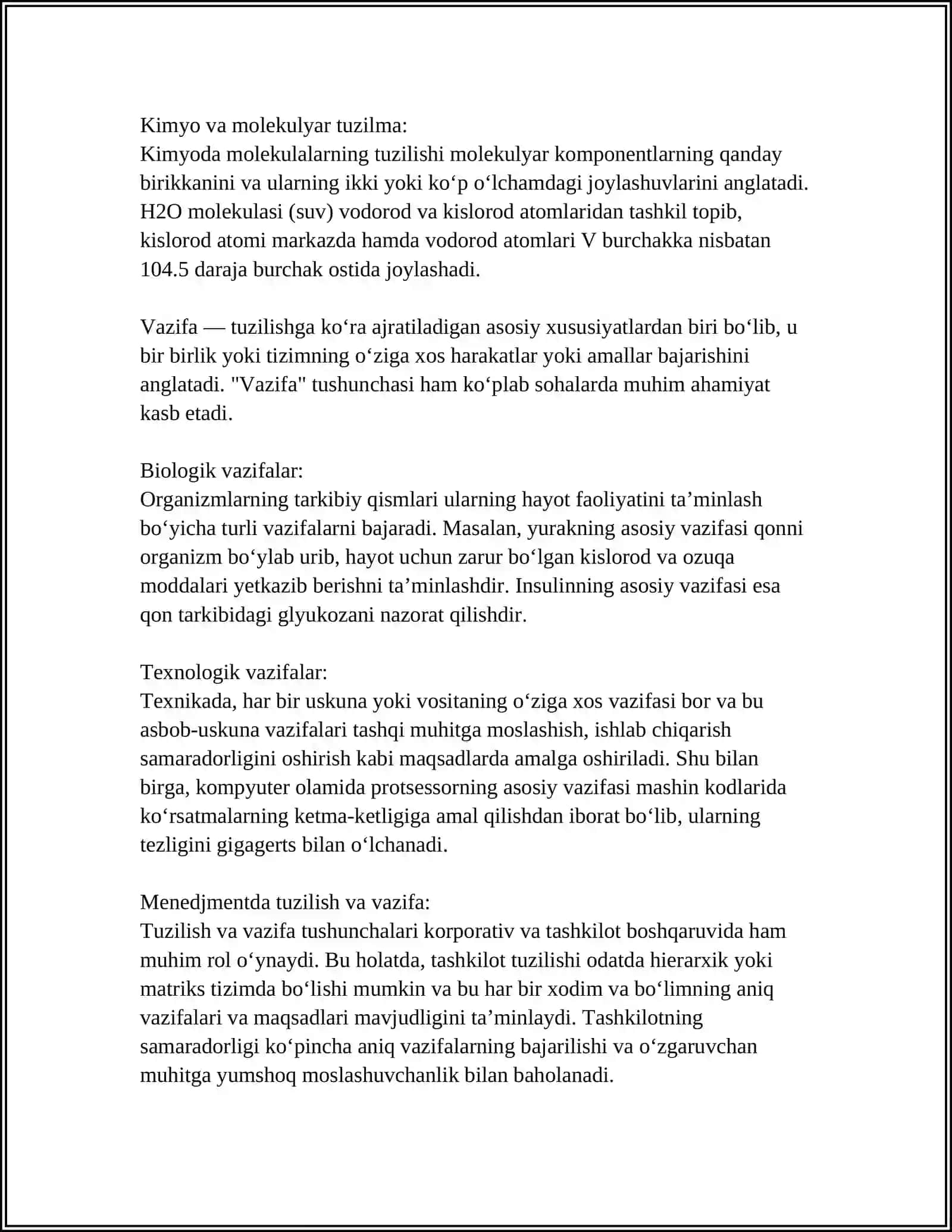 BUFER SISTEMALAR. ODAM ORGANIZMDAGI BUFER SISTEMALARNING HOSSALARI 4