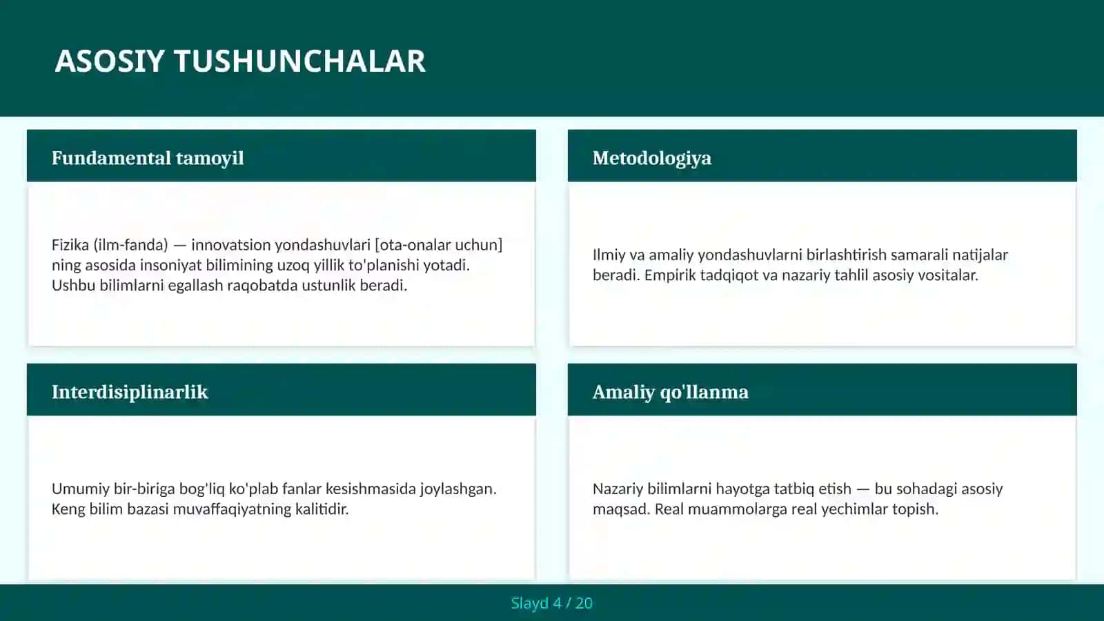 FIZIKA (ILM-FANDA) — INNOVATSION YONDASHUVLARI [OTA-ONALAR UCHUN] 4
