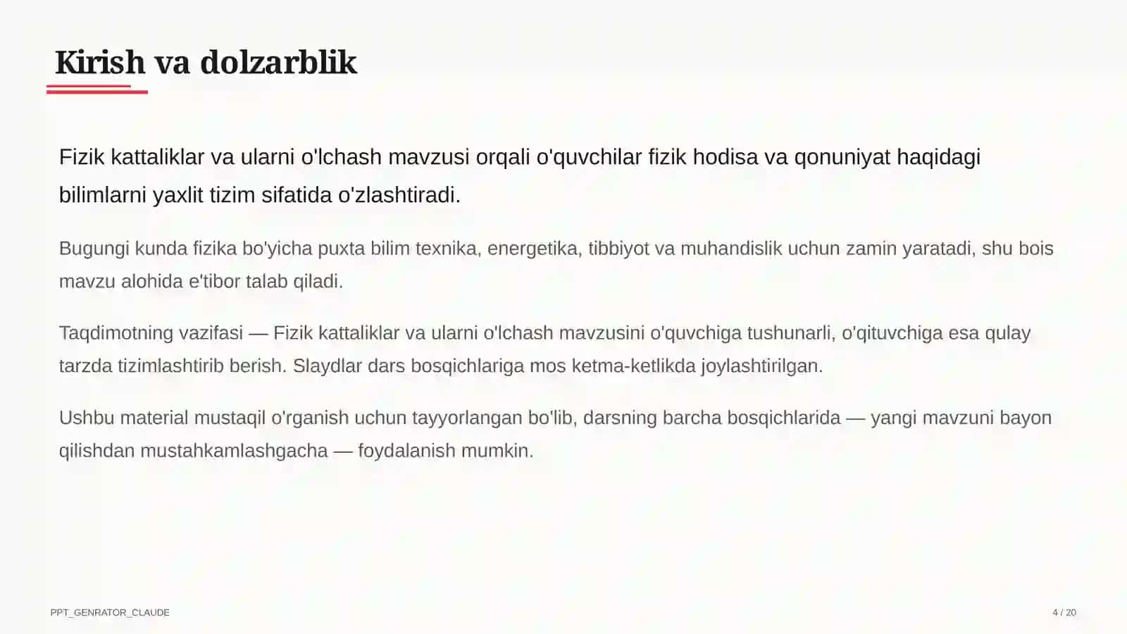 Fizik kattaliklar va ularni o'lchash (6-sinf) 4