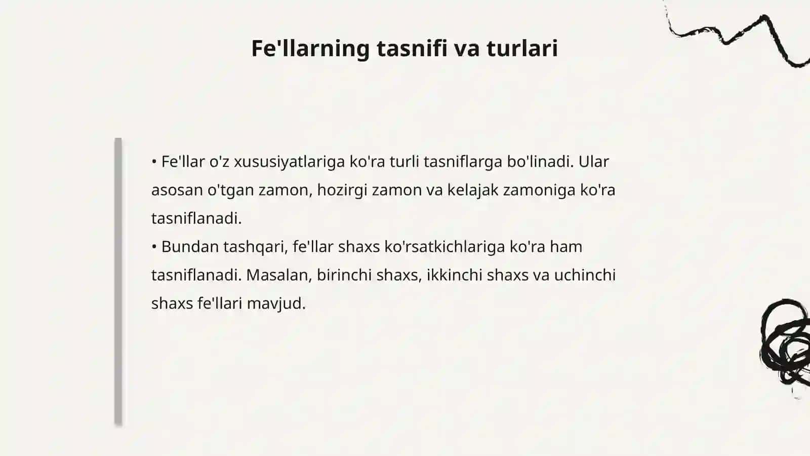 Fe'llarning tuslanishi 4