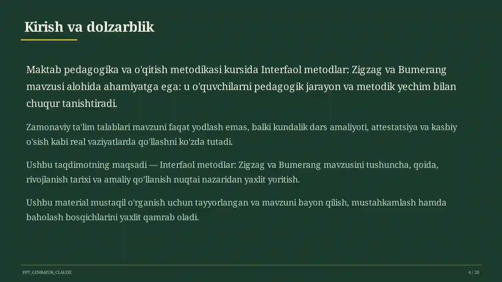 Interfaol metodlar: Zigzag va Bumerang 4