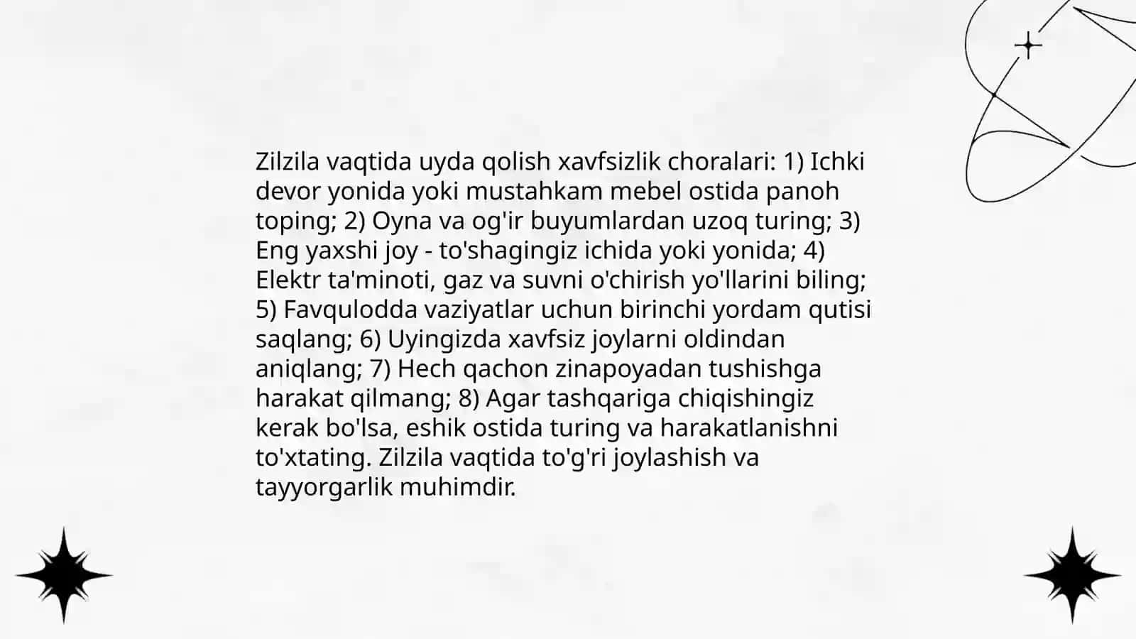 Zilzila vaqtida himoyalanish 4