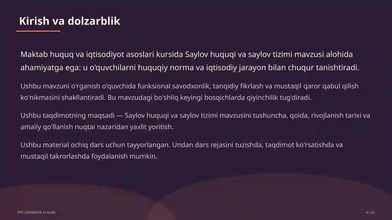 Saylov huquqi va saylov tizimi (10-sinf) 4