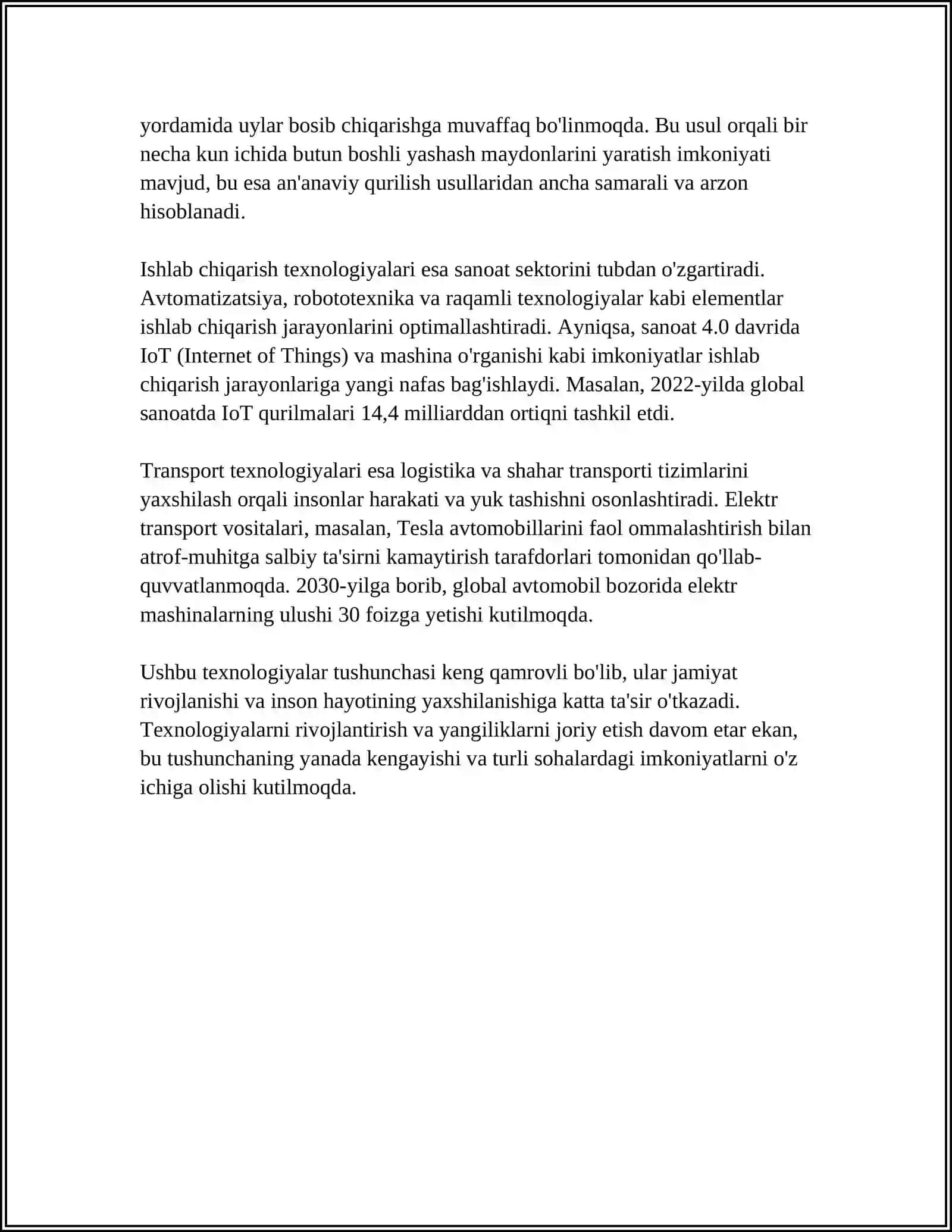 TEXNALOGIYA TUSHUNCHASI, AXBOROT TEXNALOGIYALARI VA ULARNING TURLARI 4