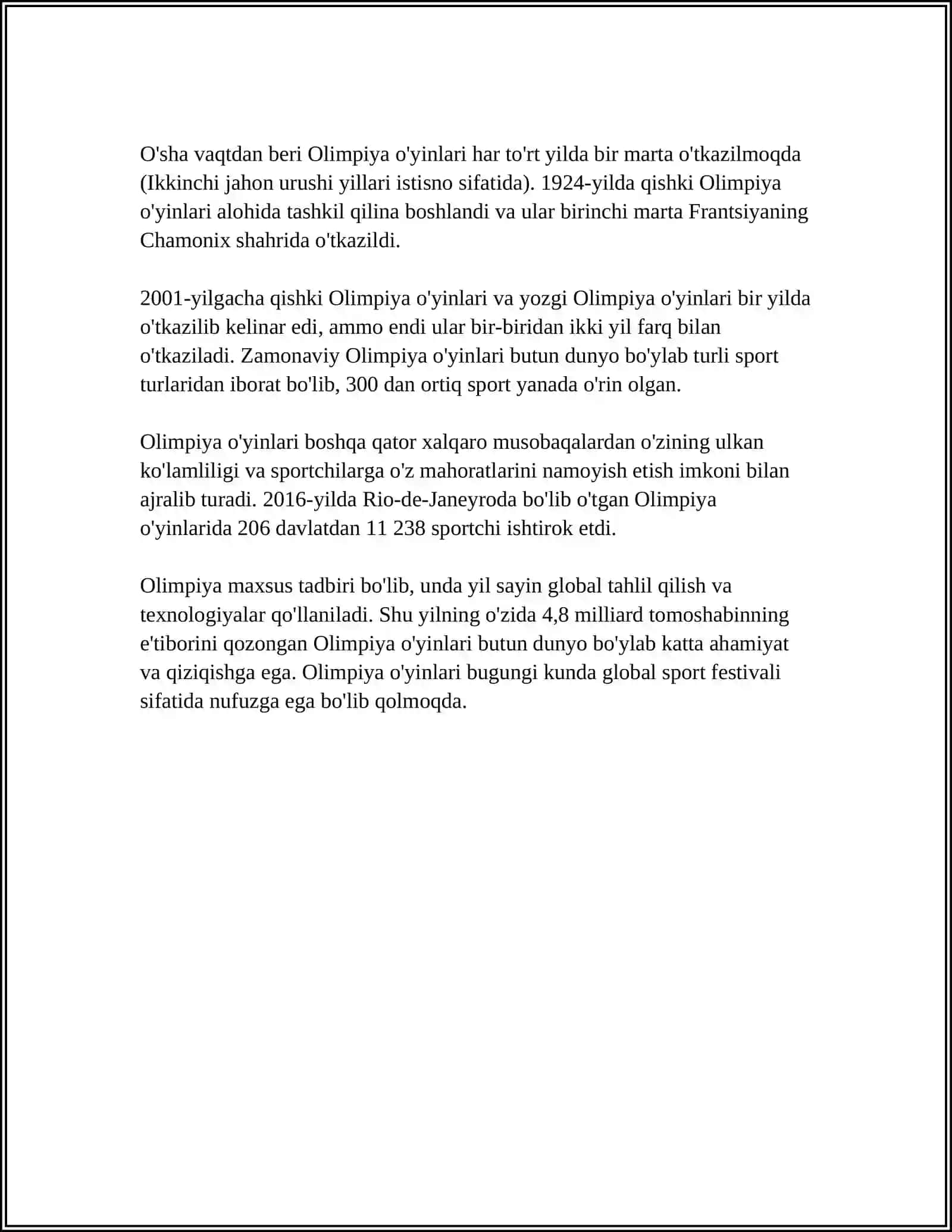OLIMPIYA ÕYINLARI 4
