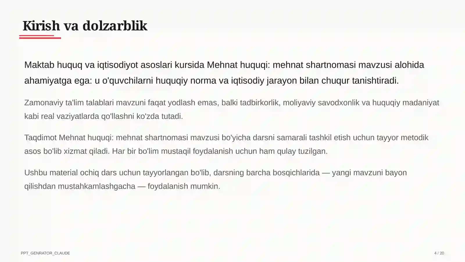 Mehnat huquqi: mehnat shartnomasi (9-sinf) 4