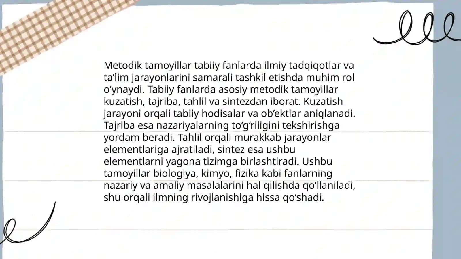 Tabiiy fanlar nazariyasi va metodikasi fanidan dastur va mavjud adabiyotlar tahlili 4