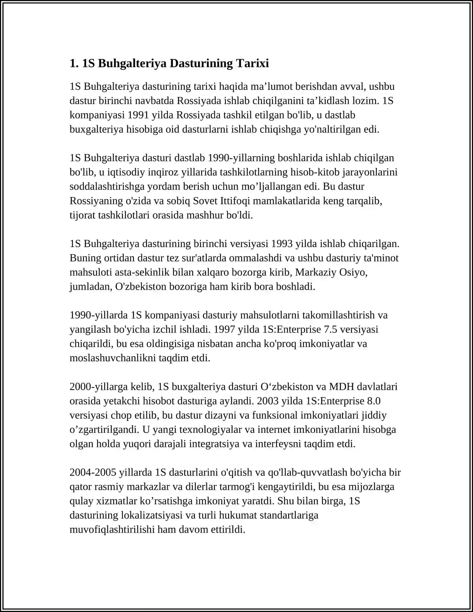1S BUXGALTERIYA DASTURINING ISHLASH TEXNOLOGIYASI 4