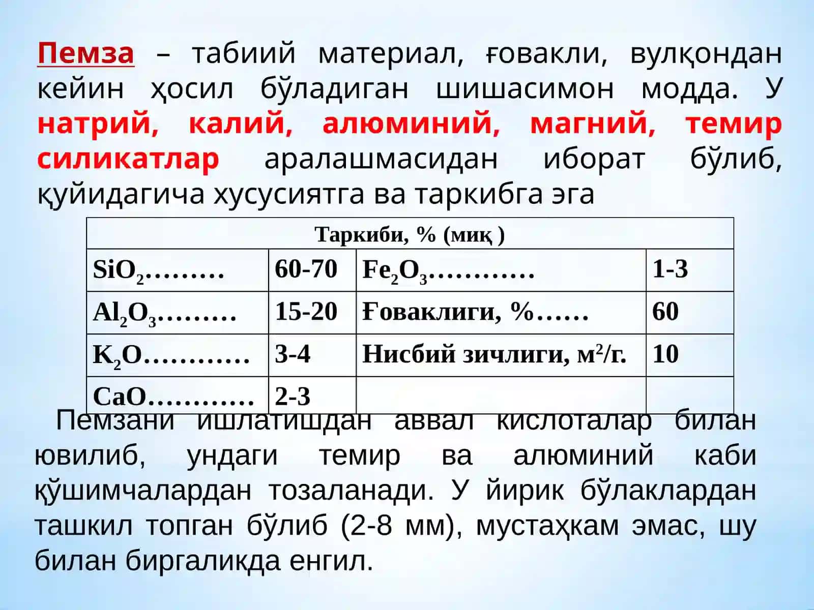 КАТАЛИЗАТОР ТАЙЁРЛАШДА ИШЛАТИЛАДИГАН АСОСИЙ ЁЮВЧИЛАР (ТАРҚАТУВЧИЛАР) ВА АЛЮМИНИЙ ОКСИДИНИ ТАЙЁРЛАШ 4