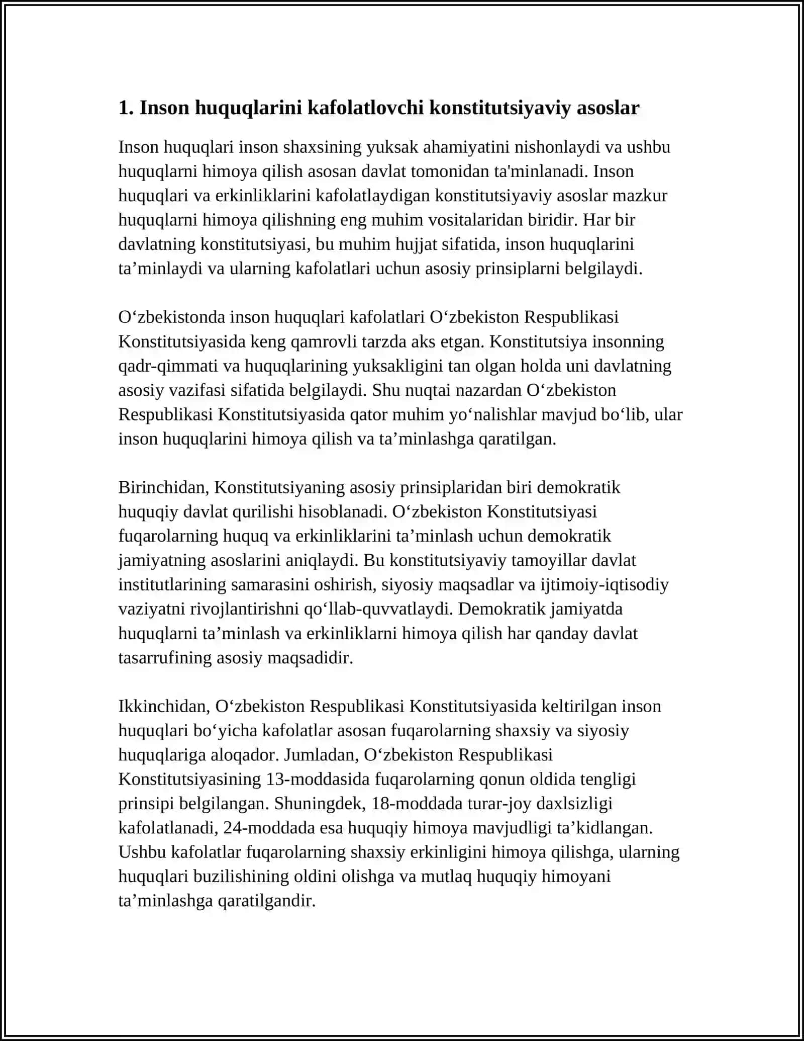 INSON HUQUQLARI KAFOLATLARI 4