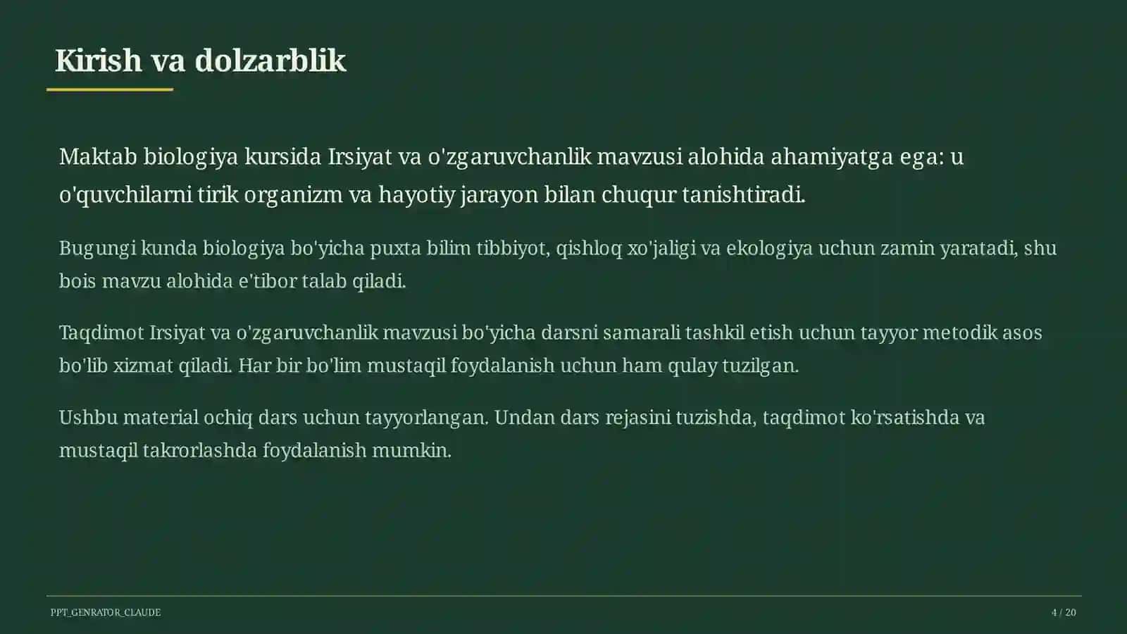 Irsiyat va o'zgaruvchanlik (9-sinf) 4