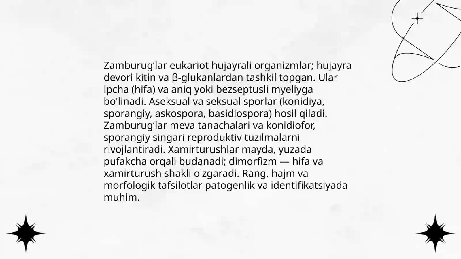 Zamburugʻli kasalliklarning oʻziga xosligi 4