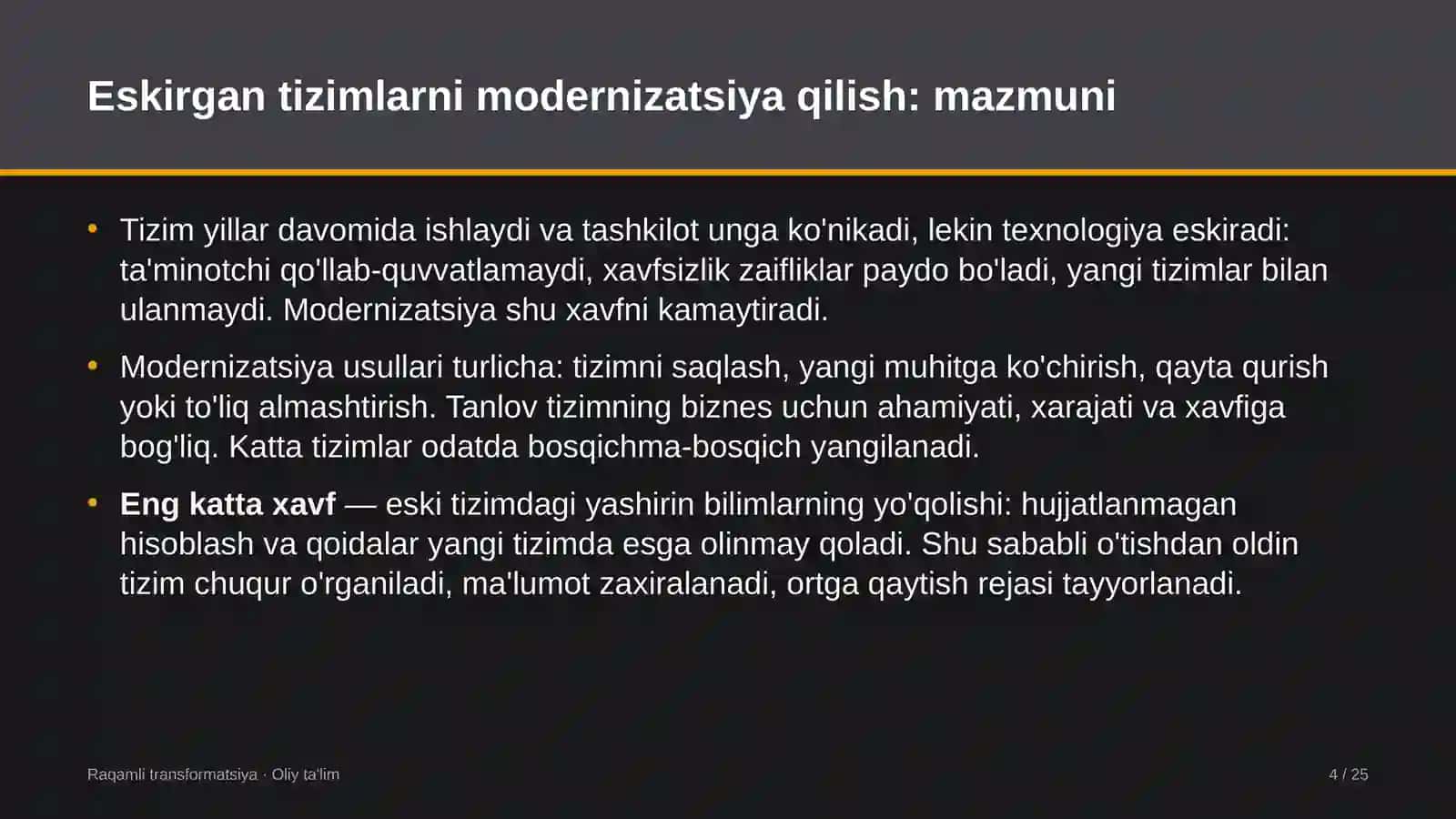 erkin iqtisodiy zonalarda eskirgan axborot tizimlarini modernizatsiya qilish 8421 4