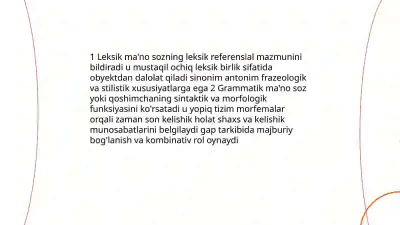 Leksik Ma'no va Grammatik Ma'nolarning O'zaro Farqi Mohina 4