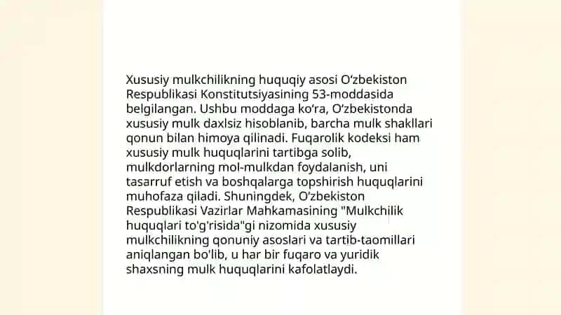 Iqtisodiy islohotlar,xususiy mulkchilikning shakllanishi 4