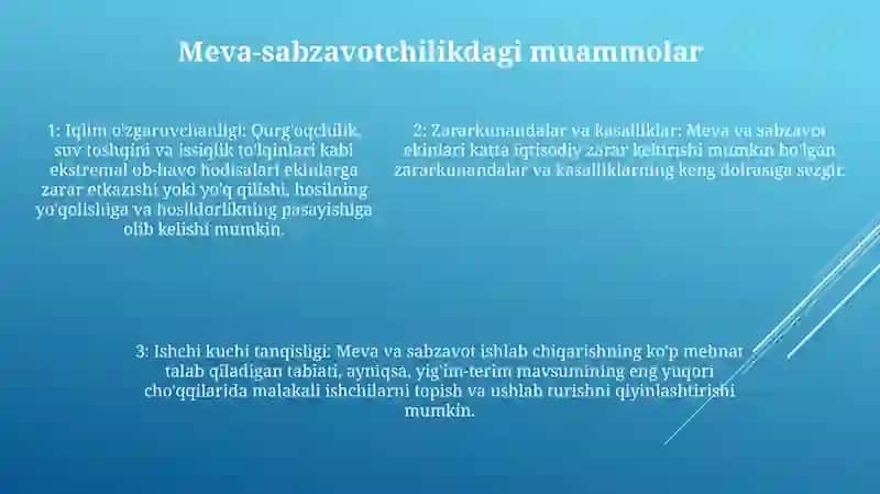 Meva-Sabzavot Mahsulotlari Yetishtirishni Yanada Takomillashtirish Yo'Llari 4