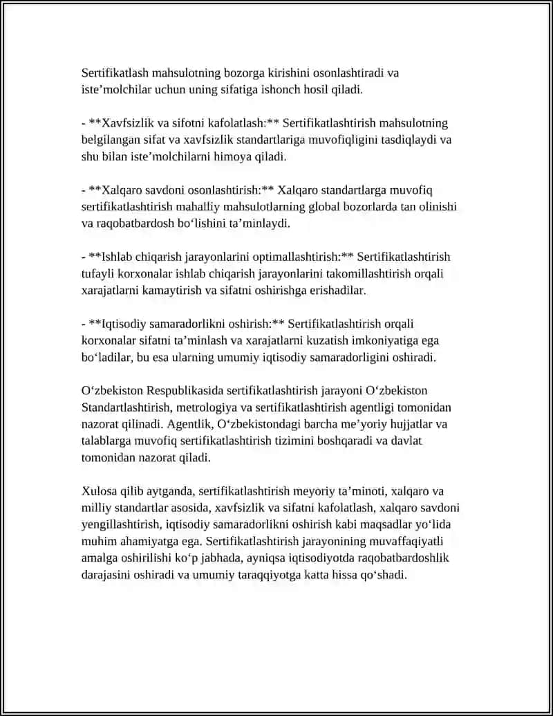SERTIFIKATLASHTIRISH MEYORIY TA’MINOTIGA TALABLAR 4