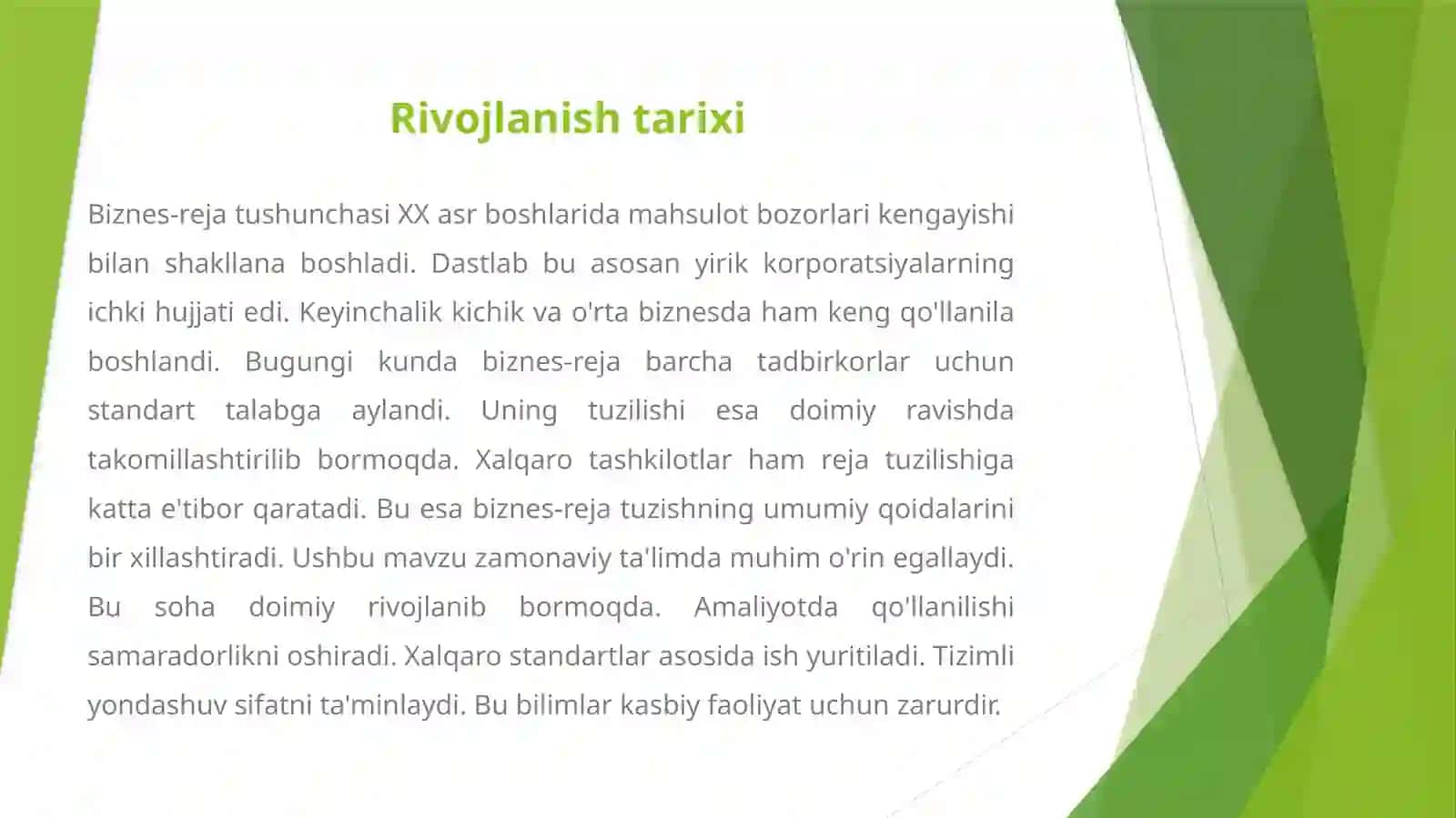 BIZNES-REJA TUZISHNING ASOSIY BOSQICHLARI 4